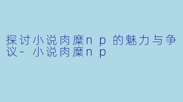 探讨小说肉糜np的魅力与争议-小说肉糜np