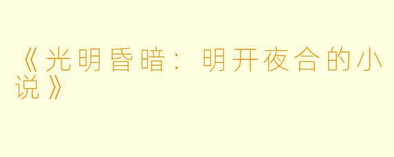 《光明昏暗:明开夜合的小说》