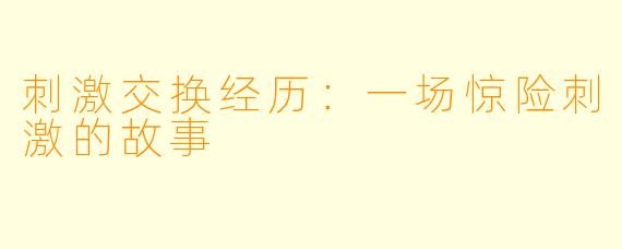 刺激交换经历：一场惊险刺激的故事