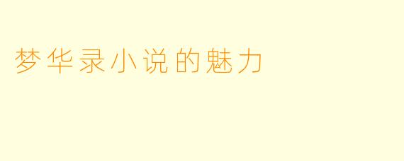 梦华录小说的魅力