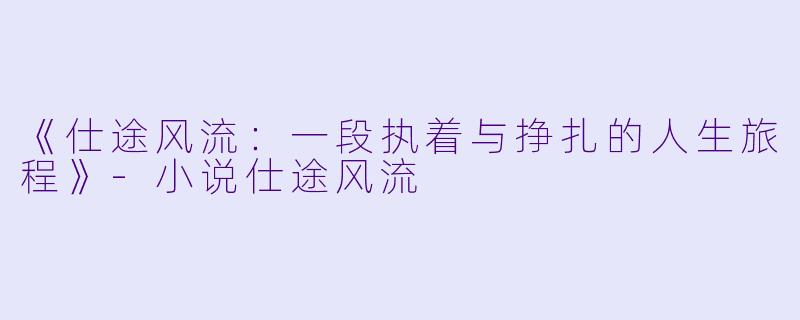 《仕途风流：一段执着与挣扎的人生旅程》-小说仕途风流