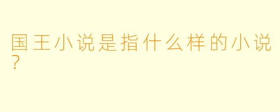 国王小说是指什么样的小说？