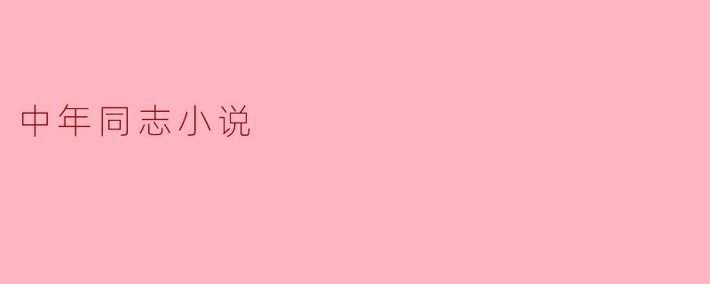 中年同志小说