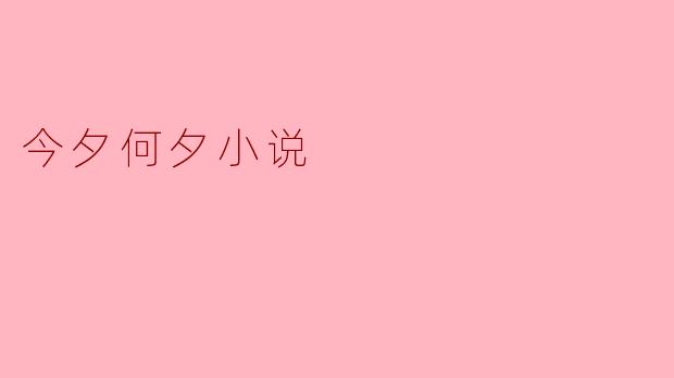 今夕何夕小说