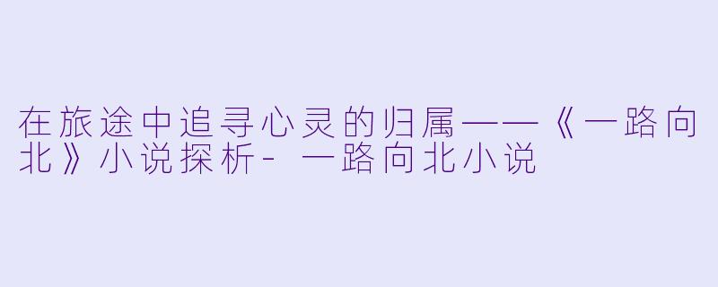 在旅途中追寻心灵的归属——《一路向北》小说探析-一路向北小说