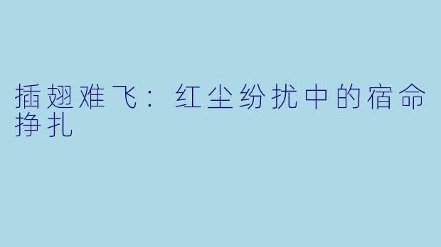 插翅难飞:红尘纷扰中的宿命挣扎