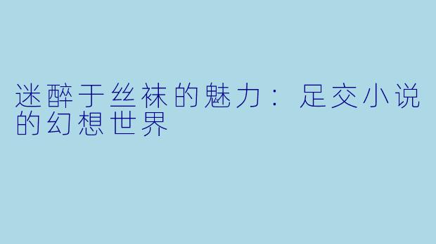迷醉于丝袜的魅力:足交小说的幻想世界