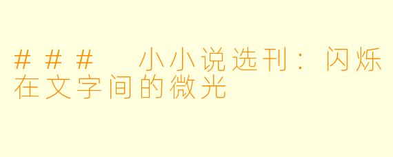 ### 小小说选刊：闪烁在文字间的微光