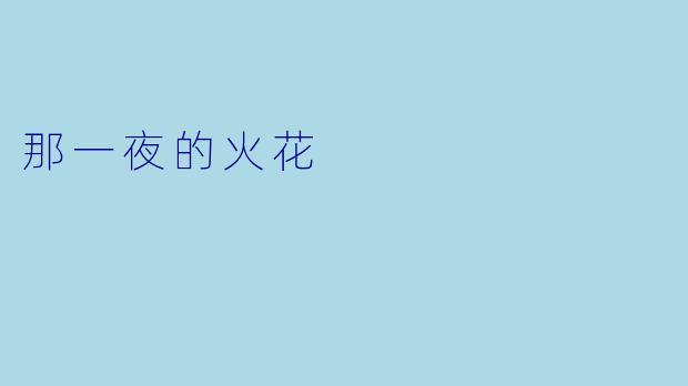那一夜的火花