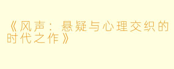 《风声：悬疑与心理交织的时代之作》
