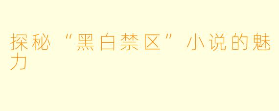 探秘“黑白禁区”小说的魅力