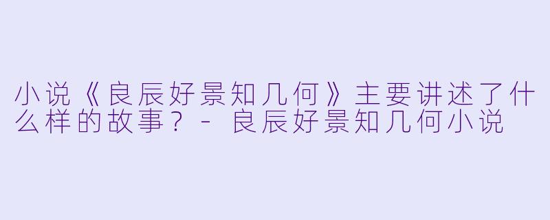 小说《良辰好景知几何》主要讲述了什么样的故事?