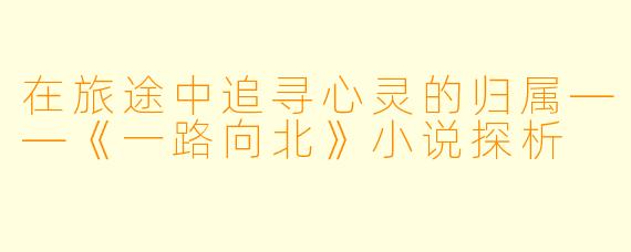 在旅途中追寻心灵的归属——《一路向北》小说探析