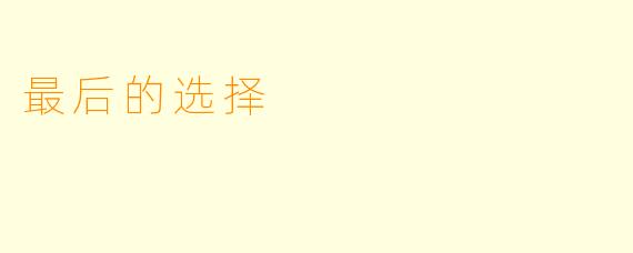 最后的选择