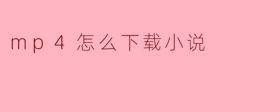 我想下载小说的MP4格式,可以通过什么方式实现?