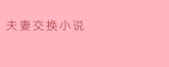 夫妻交换小说