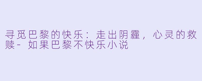 寻觅巴黎的快乐：走出阴霾，心灵的救赎-如果巴黎不快乐小说