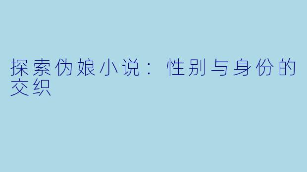 探索伪娘小说:性别与身份的交织
