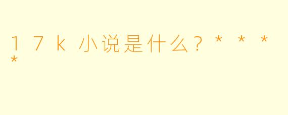 17k小说是什么?****