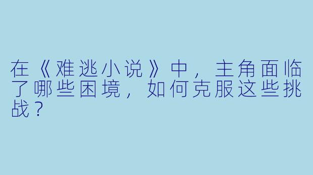 在《难逃小说》中,主角面临了哪些困境,如何克服这些挑战?