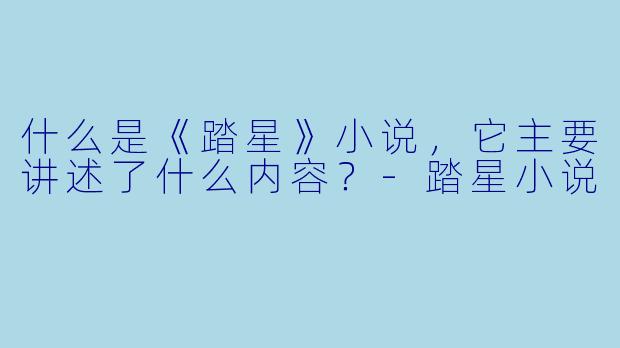 什么是《踏星》小说,它主要讲述了什么内容?