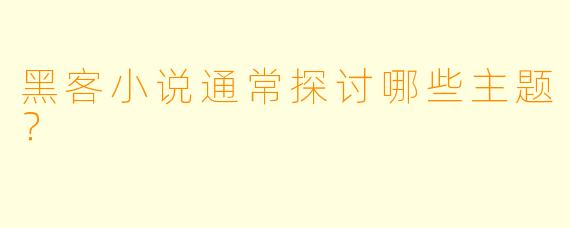 黑客小说通常探讨哪些主题?