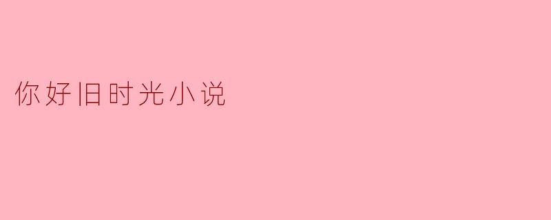 你好旧时光小说