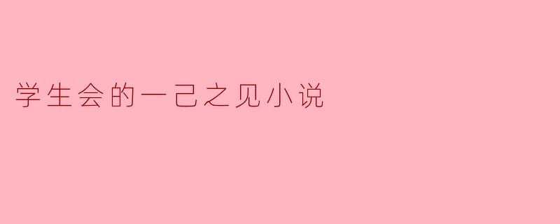 学生会的一己之见小说