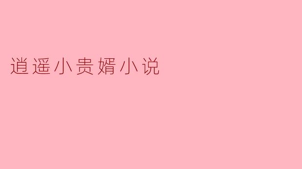 逍遥小贵婿小说