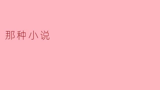 ### 关于“那种小说”的思考