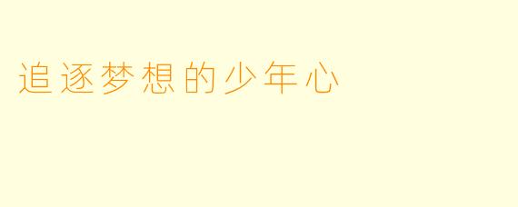 追逐梦想的少年心