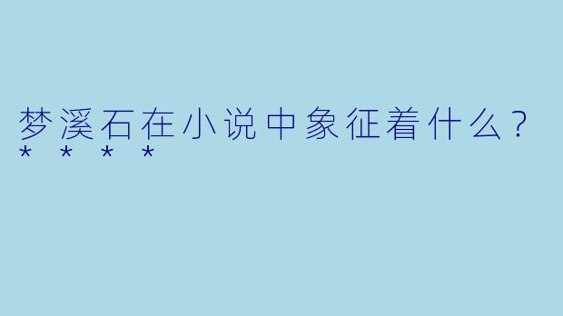梦溪石在小说中象征着什么？****