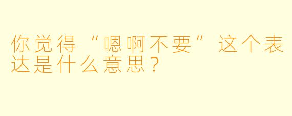 你觉得“嗯啊不要”这个表达是什么意思？  