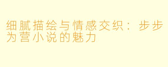 细腻描绘与情感交织:步步为营小说的魅力
