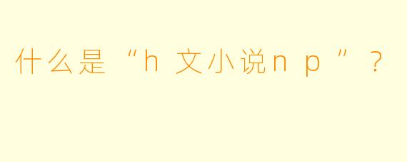什么是“h文小说np”？  