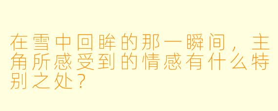 在雪中回眸的那一瞬间,主角所感受到的情感有什么特别之处?