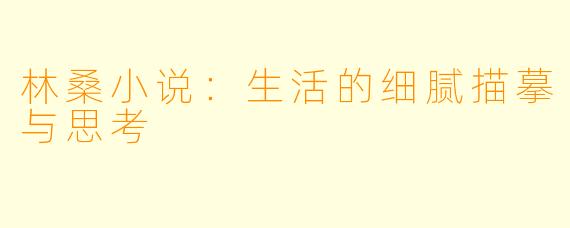 林桑小说：生活的细腻描摹与思考
