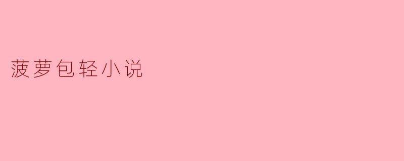 菠萝包轻小说
