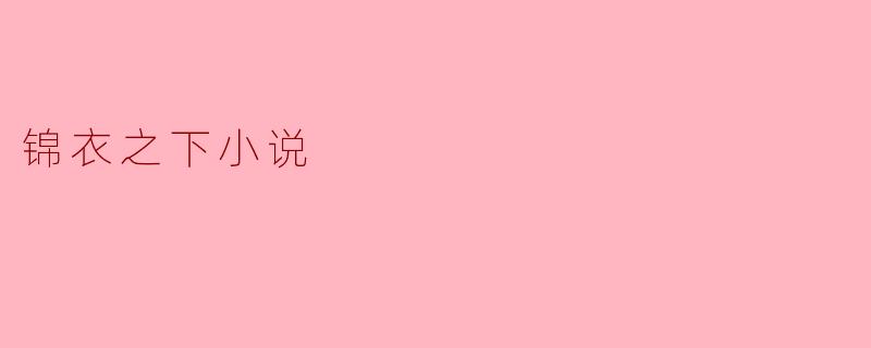 锦衣之下小说