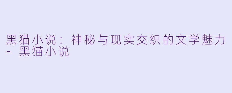 黑猫小说：神秘与现实交织的文学魅力-黑猫小说