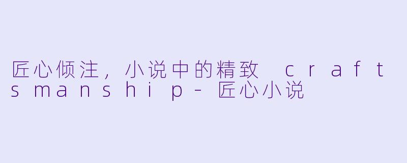 匠心倾注，小说中的精致 craftsmanship-匠心小说