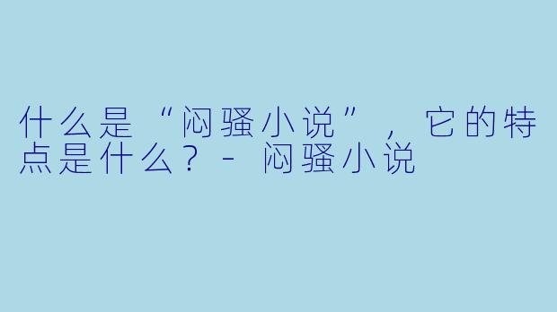 什么是“闷骚小说”,它的特点是什么?