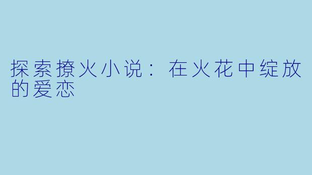 探索撩火小说:在火花中绽放的爱恋