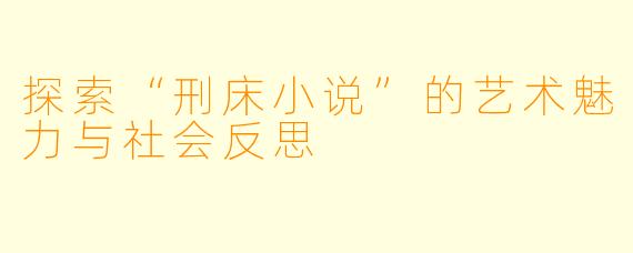 探索“刑床小说”的艺术魅力与社会反思