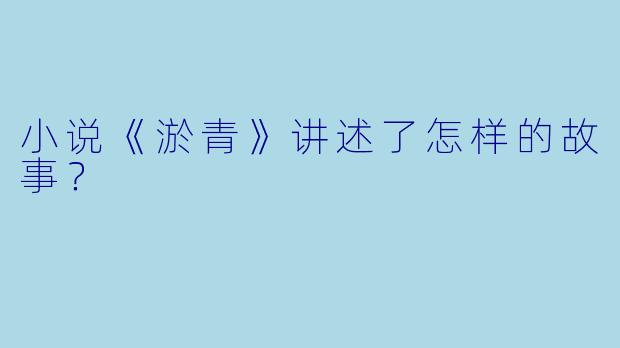 小说《淤青》讲述了怎样的故事？