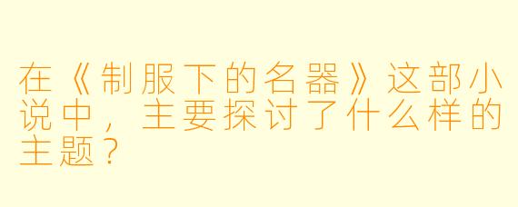 在《制服下的名器》这部小说中,主要探讨了什么样的主题?