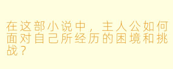 在这部小说中，主人公如何面对自己所经历的困境和挑战？