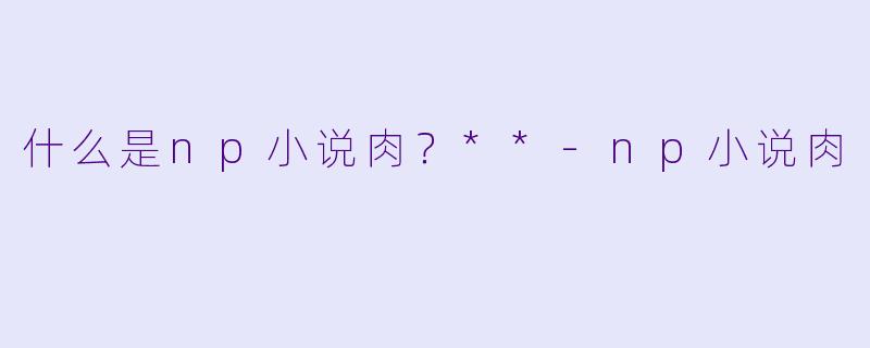 什么是np小说肉？**
