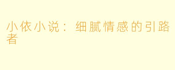 小依小说：细腻情感的引路者