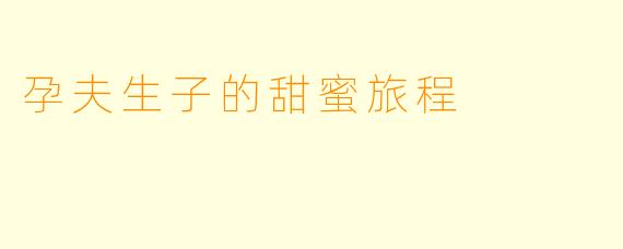 孕夫生子的甜蜜旅程
